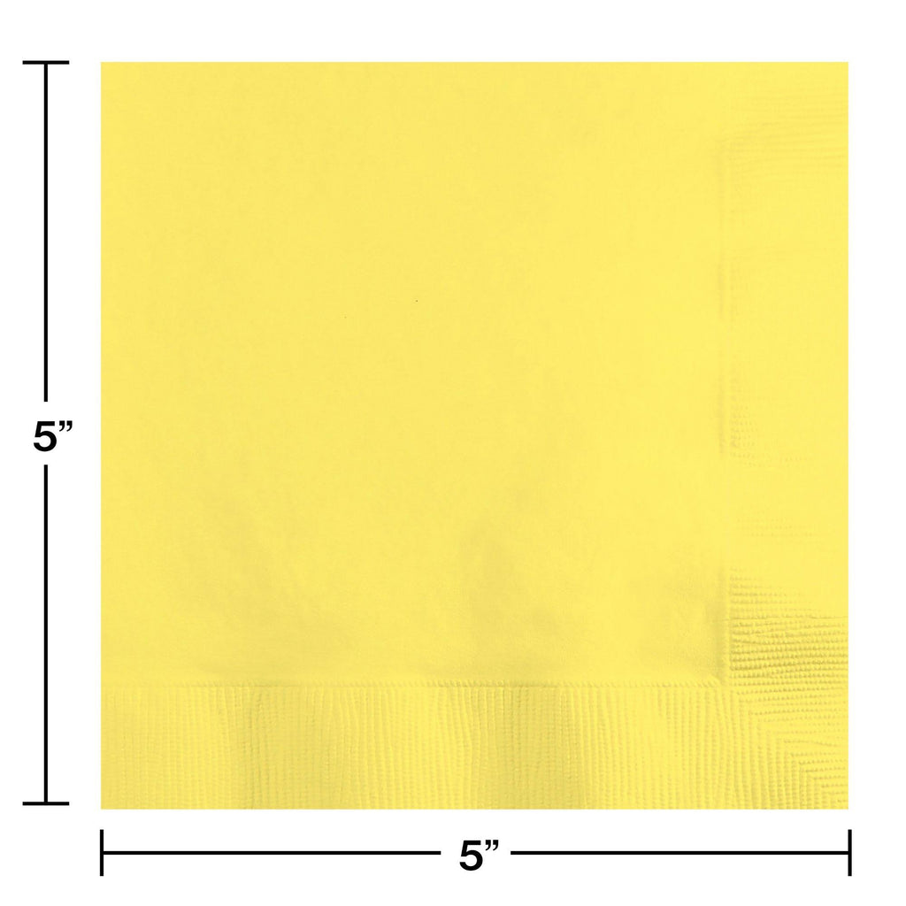 Mimosa Yellow 2-Ply Disposable Beverage Napkins S1396
