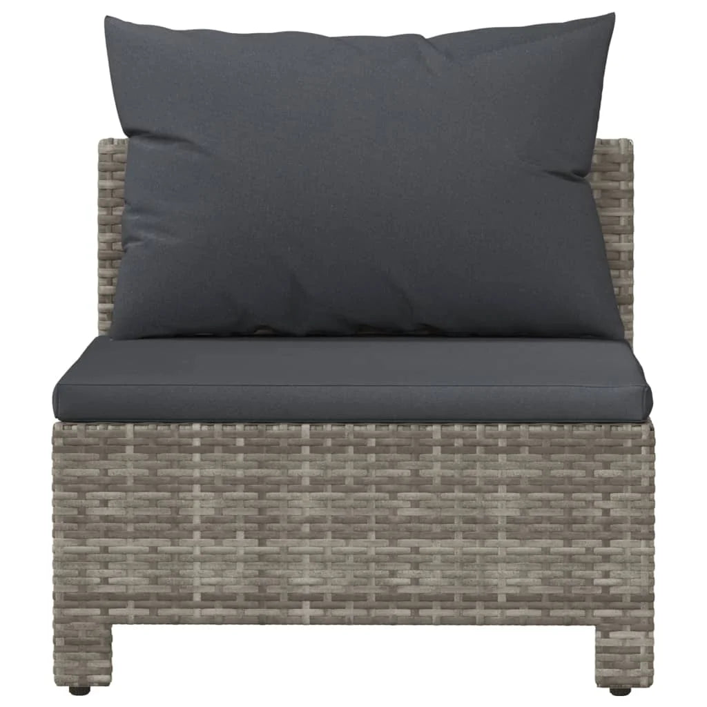 Gray Poly Rattan Patio Sofa with Cushion H89145