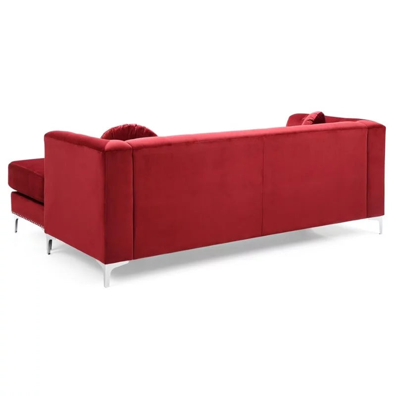 Velvet Sofa Chaise and Loveseat 2-Piece Set U48171