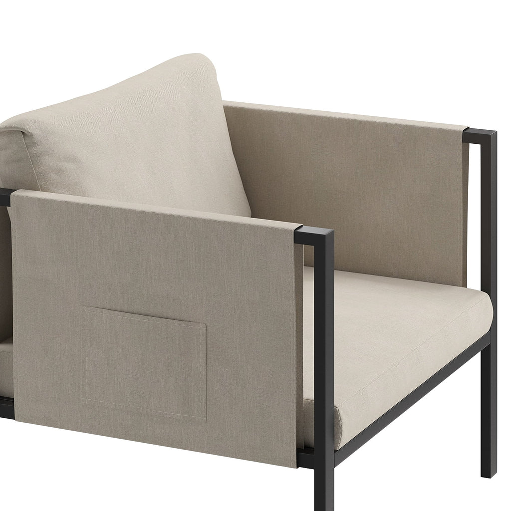 Light Gray Steel Patio Lounge Chair G5983