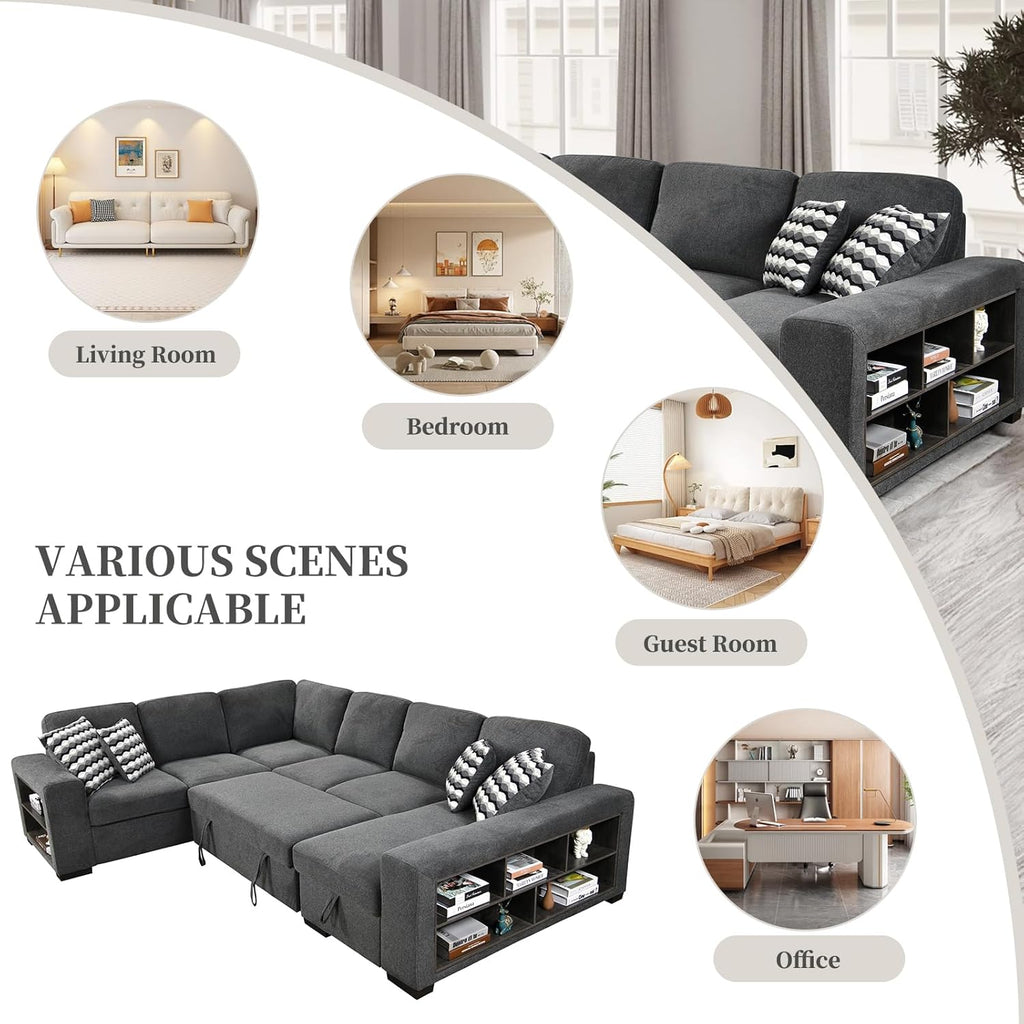 Grey Oversized Sectional Sofa with Storage G38922