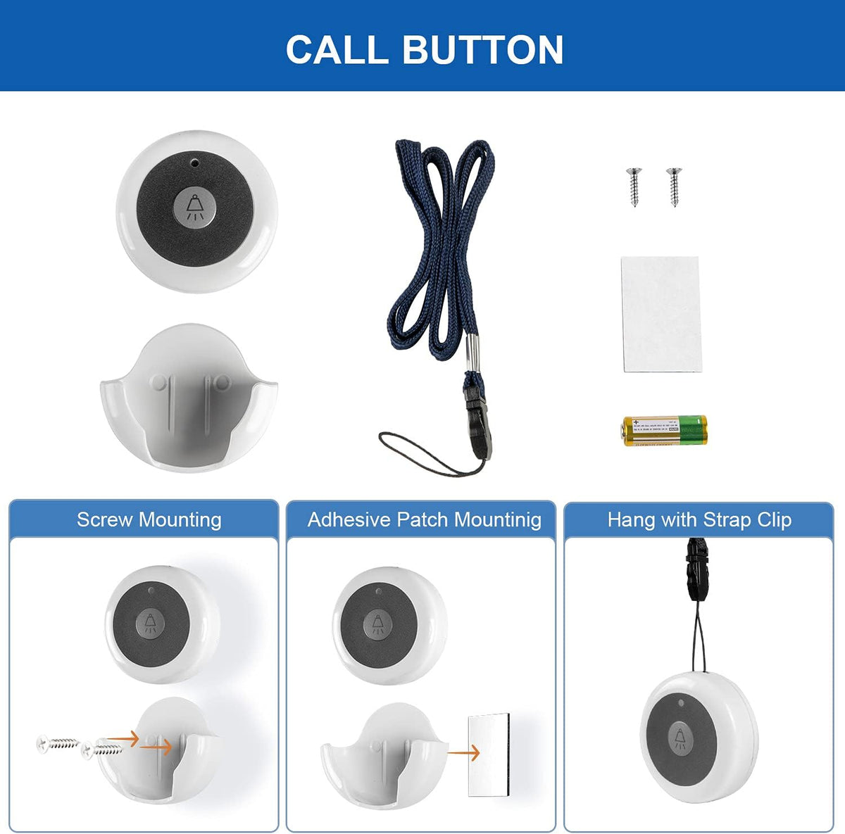 Wireless Calling System with 10 Waterproof Call Buttons and 1 Monitoring Unit J85509