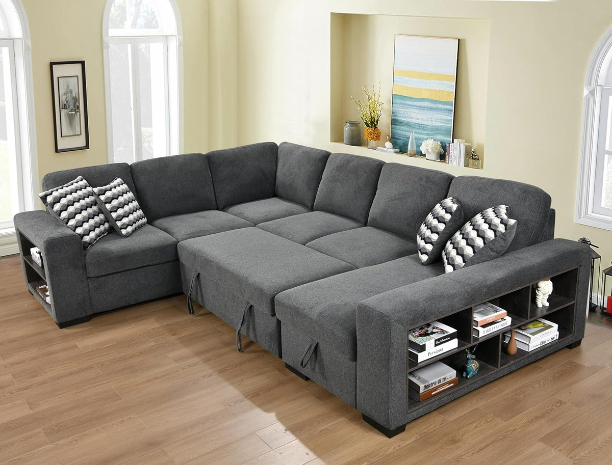 Grey Oversized Sectional Sofa with Storage G38922