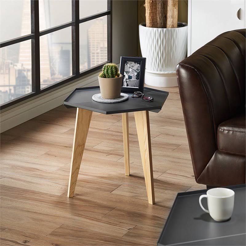 Gray Metal End Table Z372