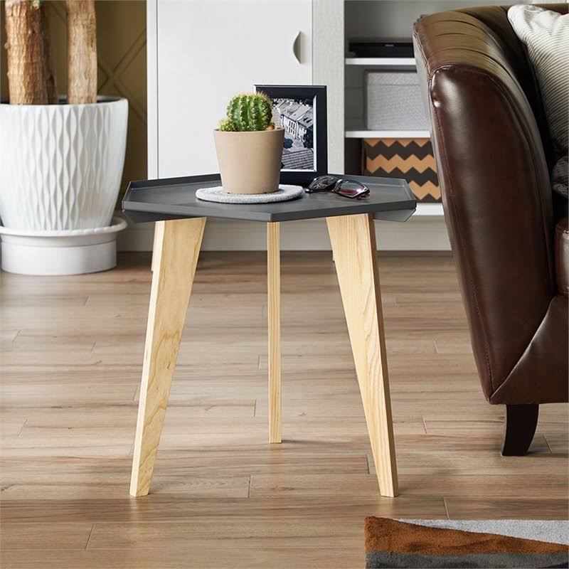 Gray Metal End Table Z372