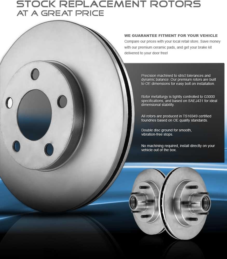 345 mm 6 Lug Brake Disc Rotors + Metallic Brake Pads V246