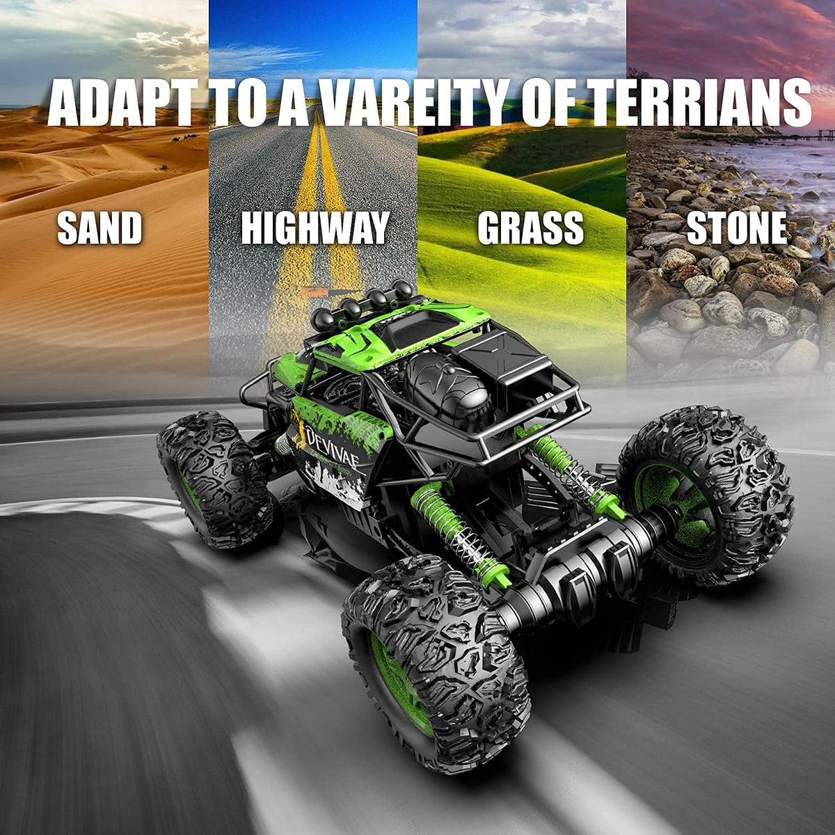 1:12 4WD 2.4GHz Remote Control Monster Truck with 2 Batteries R731