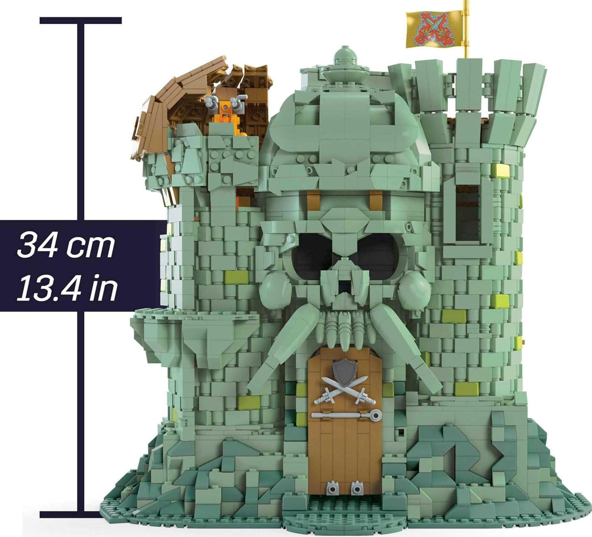 Castle Grayskull Building Set with 3508 Pieces, 6 Poseable Micro Action Figures, 13+ Inches Tall N38600