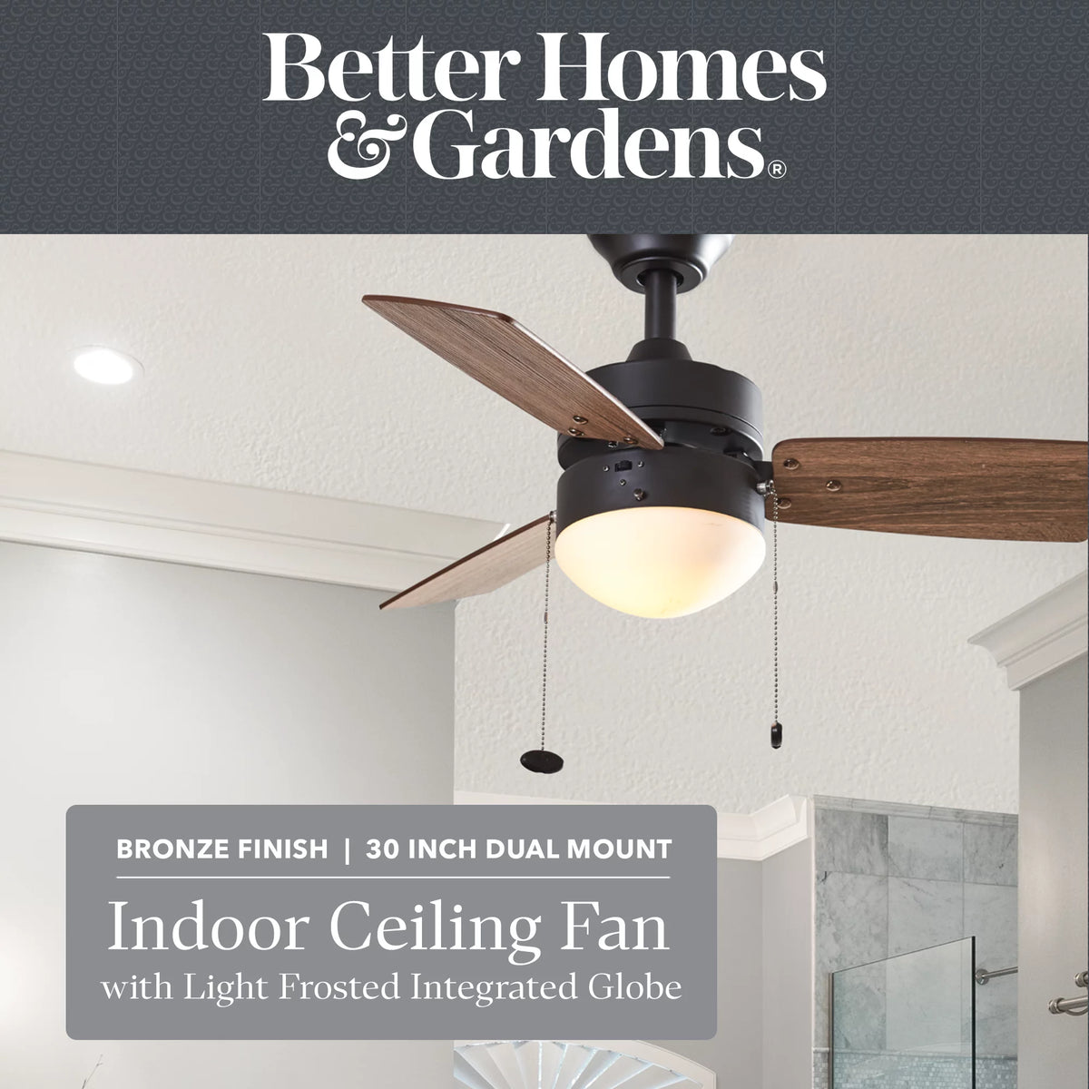Bronze Indoor Ceiling Fan with Light P20087