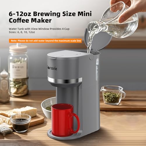 Black Single Serve Coffee Maker for K Cup and Ground Coffee, 6 to 12 oz. Brew Sizes G958