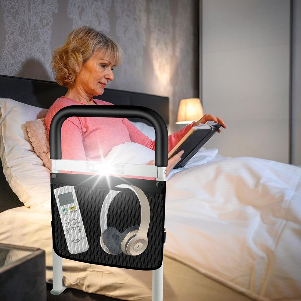 Adjustable Bed Rails with Motion Light Storage Pocket A340