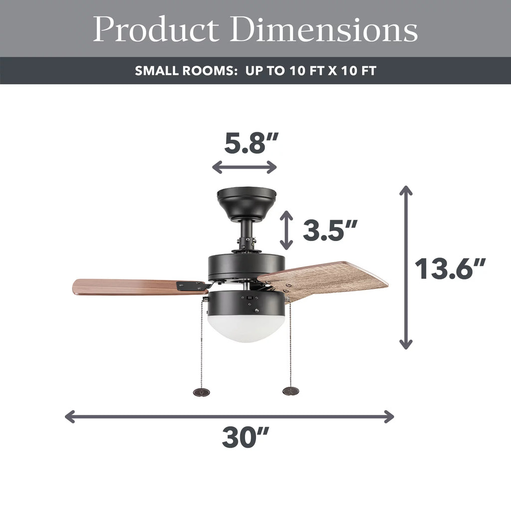 Bronze Indoor Ceiling Fan with Light P20087