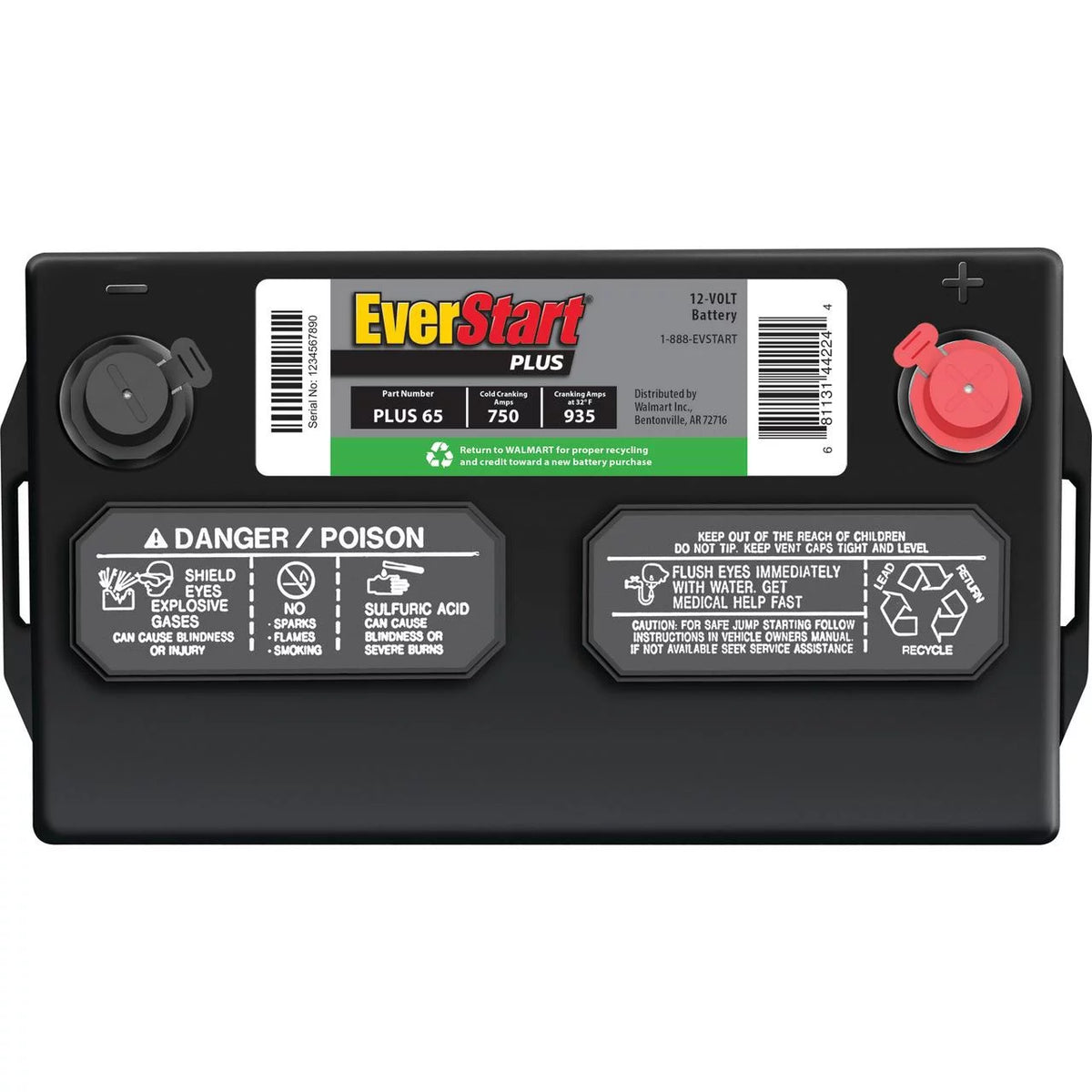 Group Size 65 12 Volt 750 CCA Lead Acid Automotive Battery U76854