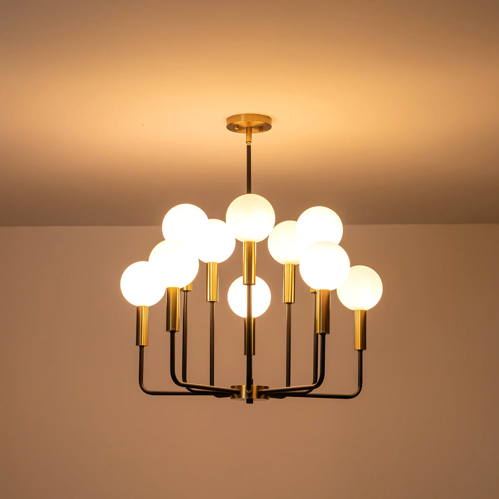 10-Light Dimmable Glass Chandelier Q799