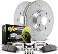 Front Carbon Fiber Brake Pads with Drilled & Slotted Brake Rotors Kit C32396