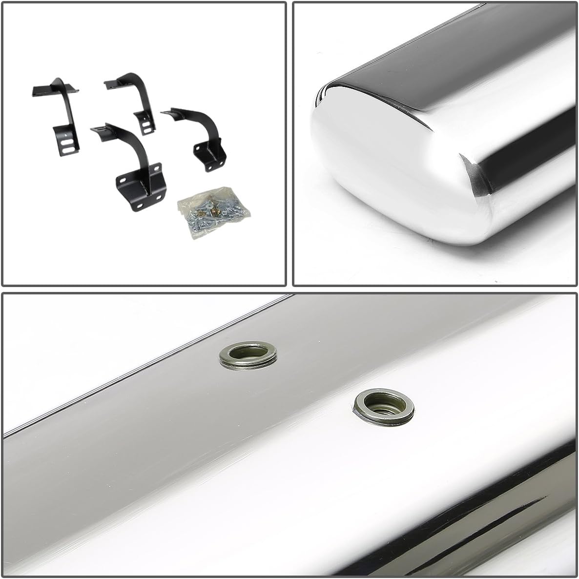 5 Inches Oval Tubing Side Step Nerf Bar Running Board Stainless Steel Polished Chrome P52284