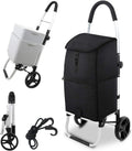 Navy Blue Foldable Grocery Cart with Shopping Bag M5147