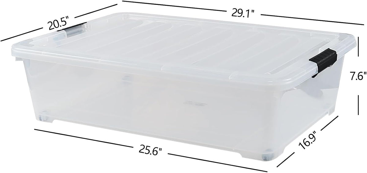 3-Pack 50 Quart Plastic Underbed Storage Bins with Lids E2241