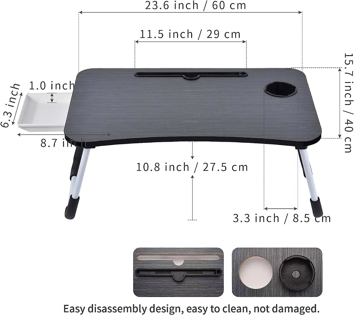 Large Portable Foldable Lap Desk with Cup Holder Z248118