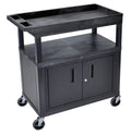 Black Two Flat One Tub Shelves Utility Cart D829