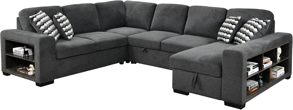 Grey Oversized Sectional Sofa with Storage G38922