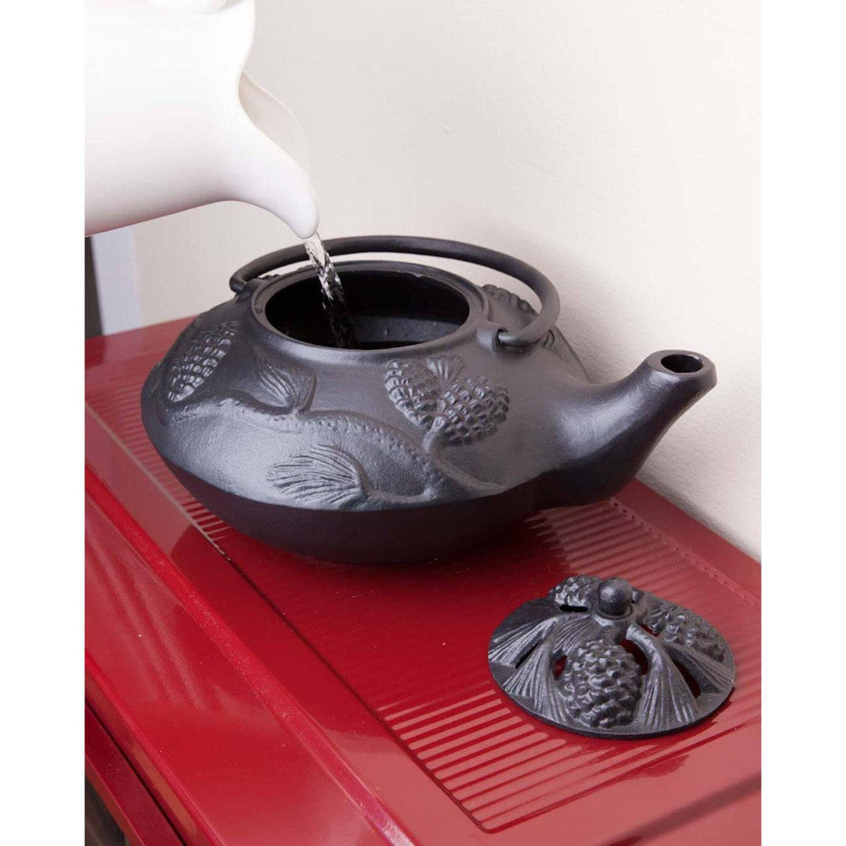 Black Cast Iron Wood Stove Kettle Steamer Y781