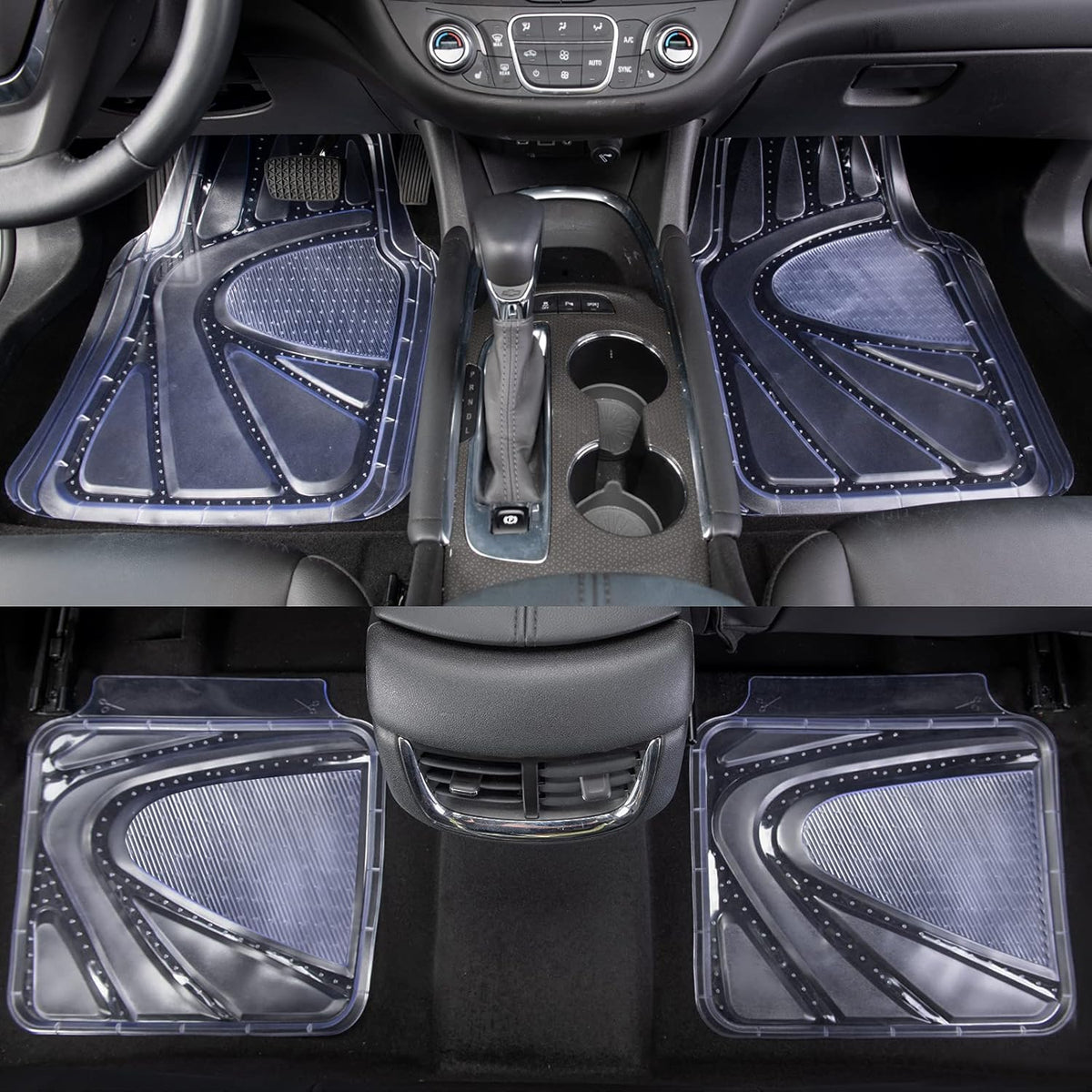 4-Piece Universal Fit Rubber Car Floor Mats W989