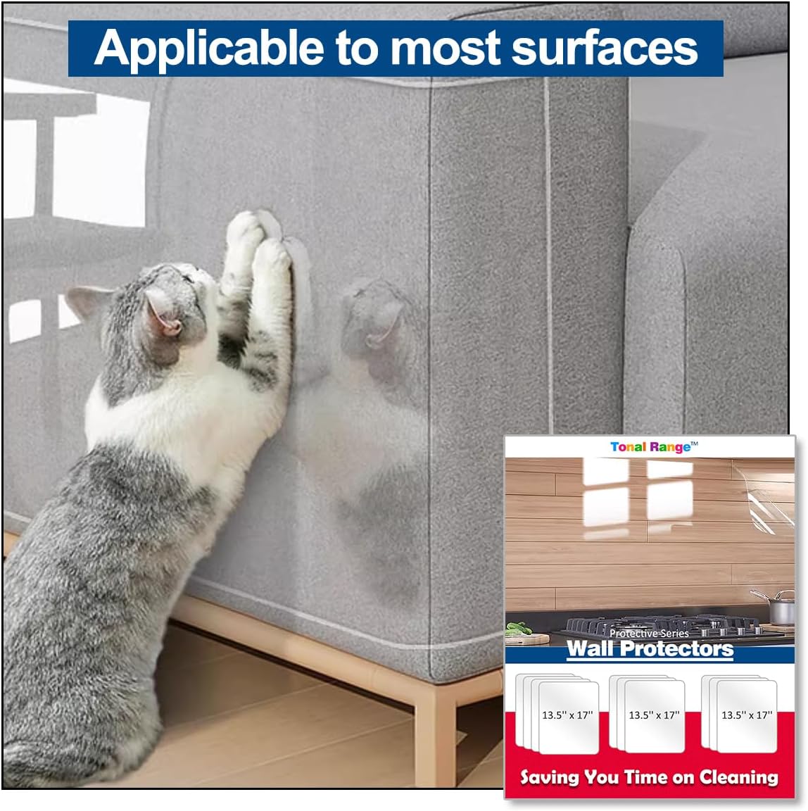 Clear Self Adhesive Wall Protector -5 Sheets R96018