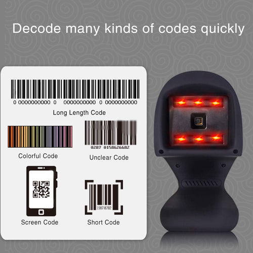 2D 1D Omnidirectional Barcode Scanner with USB Cable O392