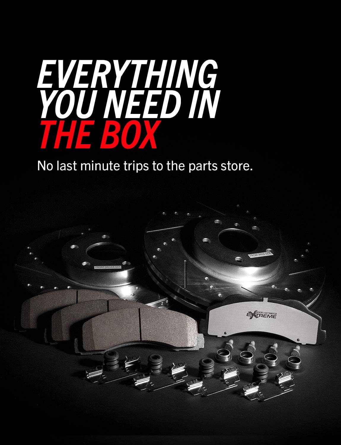 Front Carbon Fiber Brake Pads with Drilled & Slotted Brake Rotors Kit C32396