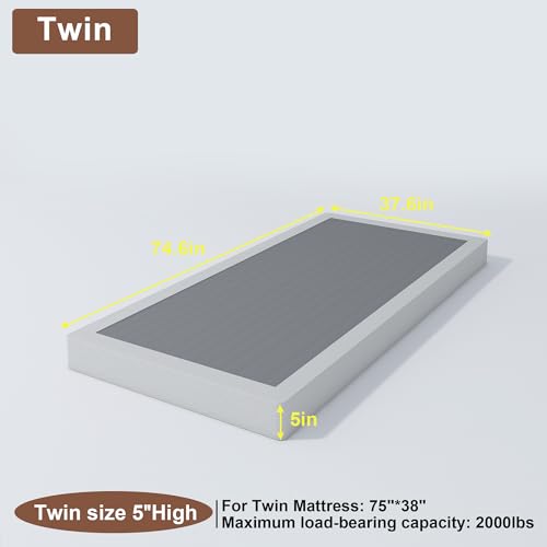 Twin Box Spring with Fabric Cover Set, 5 Inch Twin Size C134