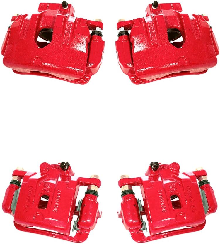 Red Semi-Loaded Calipers and Hardware Brake Kit L3182