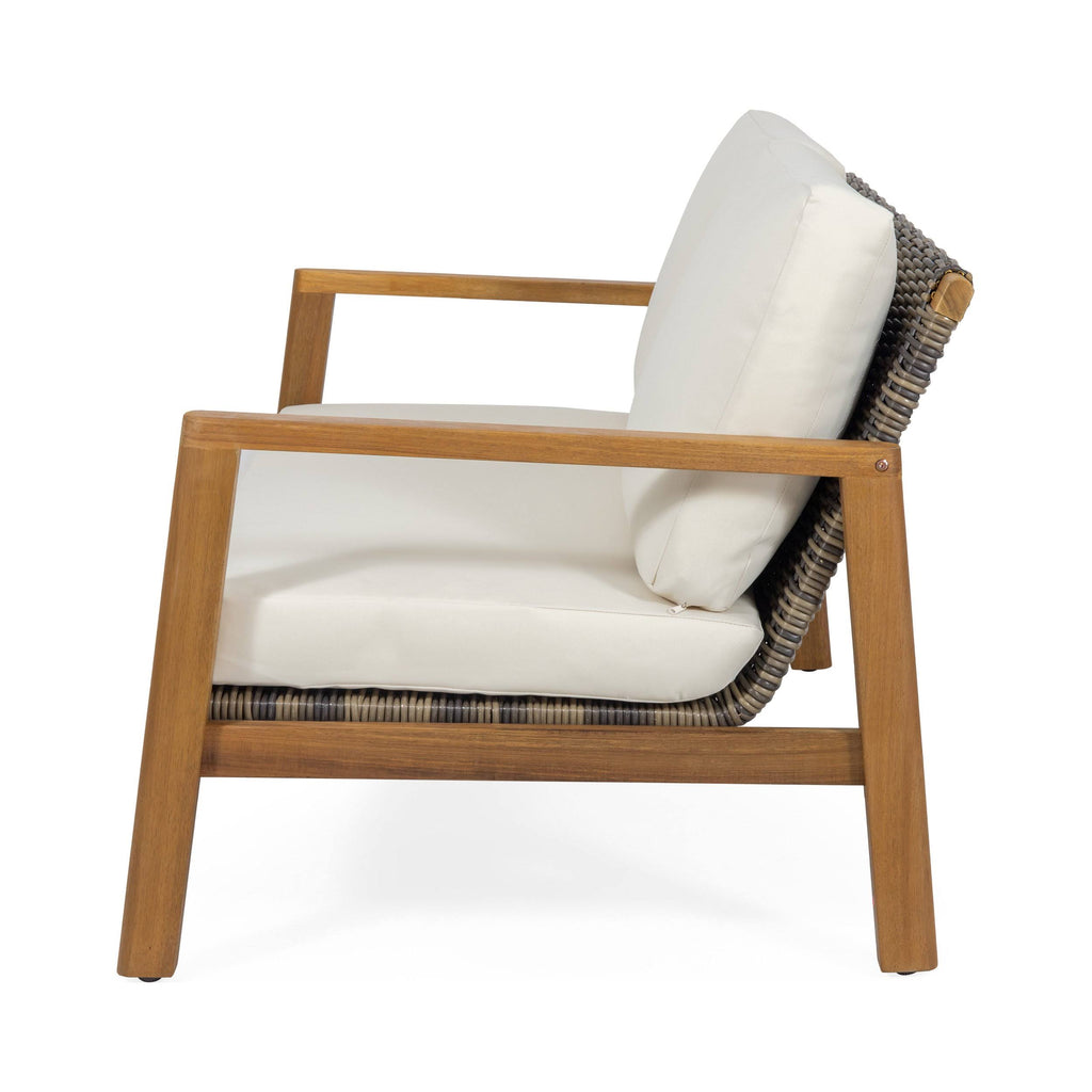 Acacia Wood Loveseat with Wicker Accents B683823