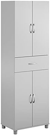 Dove Gray Storage Cabinet with Drawer U4040