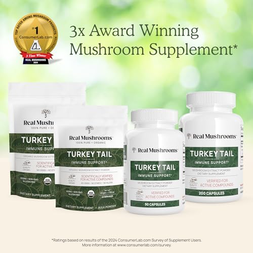 Organic Turkey Tail Mushroom Powder, 100 Servings K28952