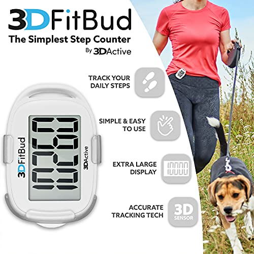 Simple Step Counter Walking 3D Pedometer with Clip and Lanyard U19431