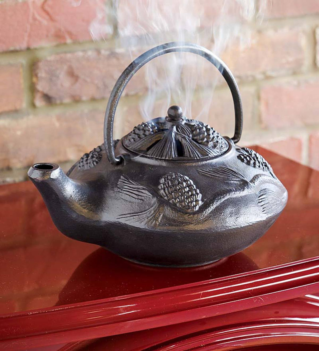 Black Cast Iron Wood Stove Kettle Steamer Y781