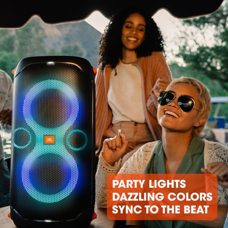 Portable Party Speaker with Built-in Lights - Black G4341