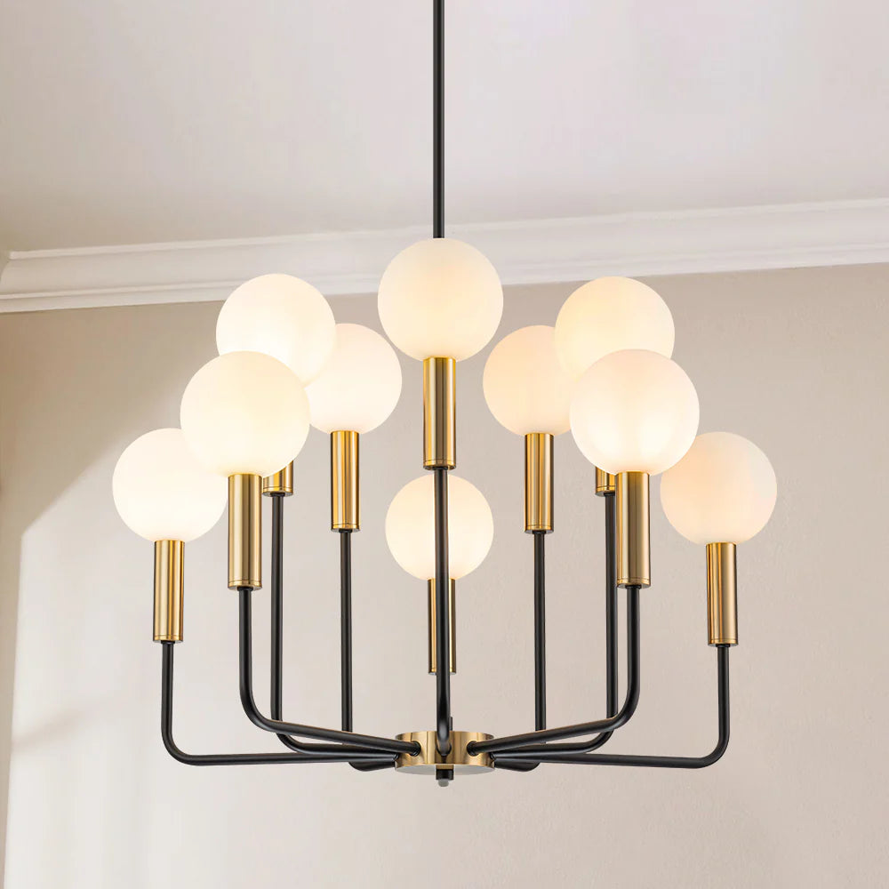 10-Light Dimmable Glass Chandelier Q799