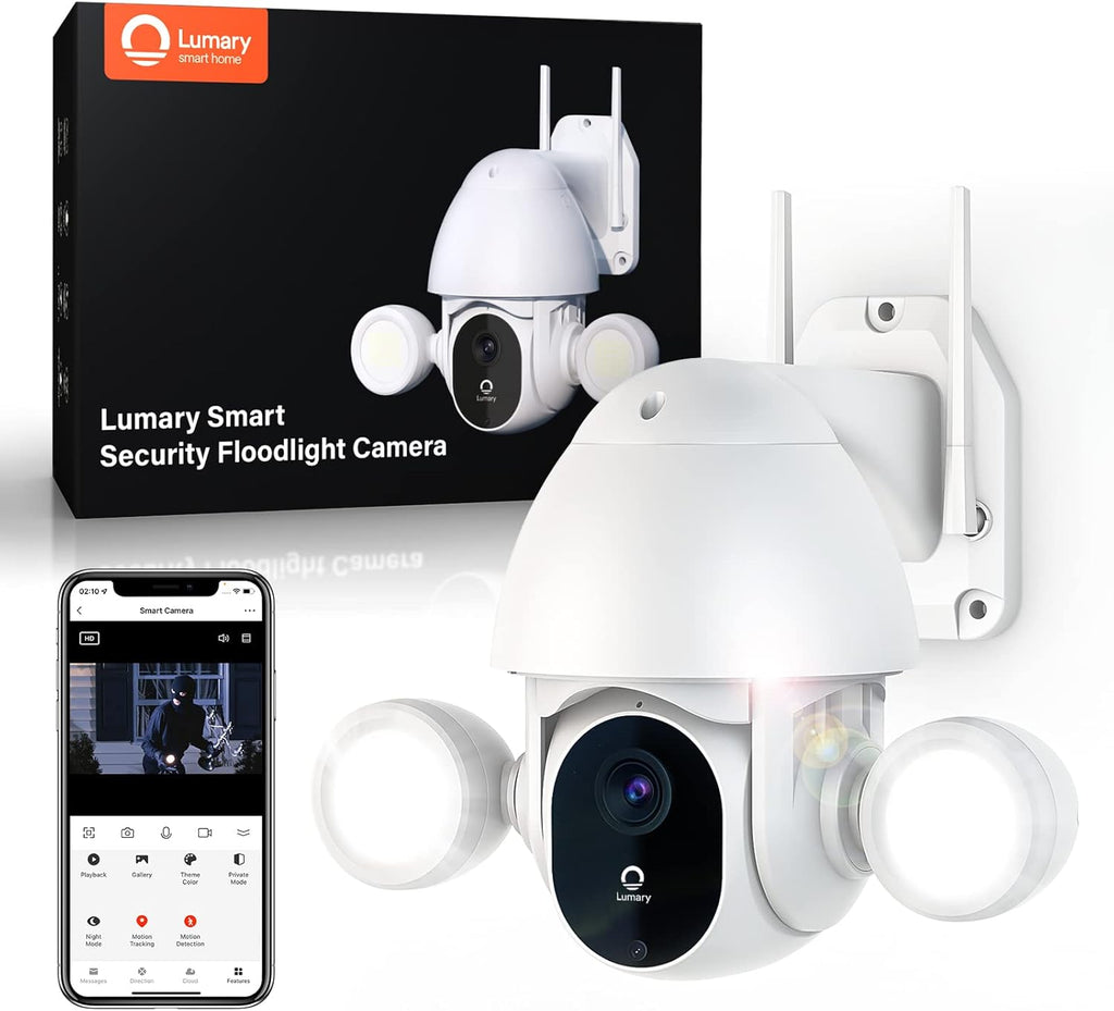 2K 3MP WiFi Security Flood Light Camera Y276285