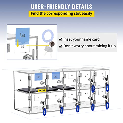 20 Slots Acrylic Wall-Mounted Cabinet with Door Locks and Keys A4646