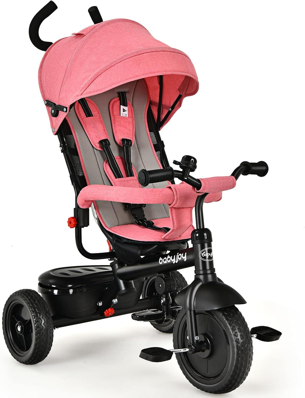 4-in-1 Toddler Tricycle with Push Handle and Canopy Y4112