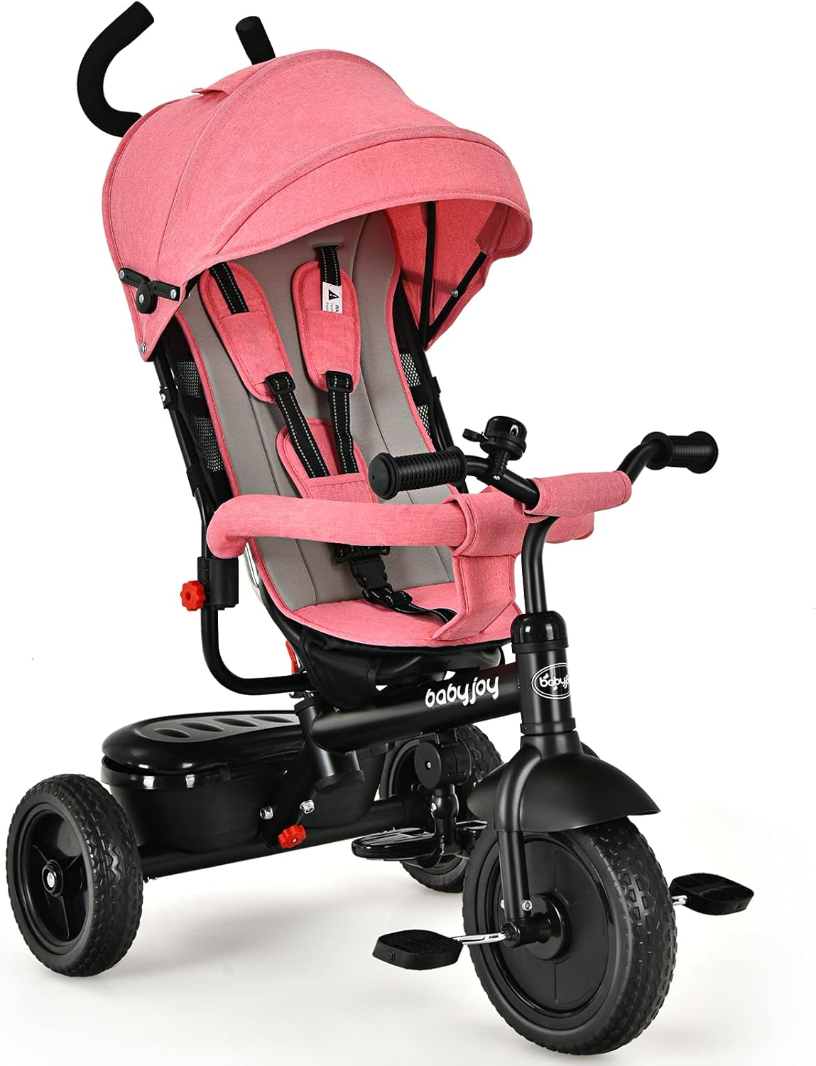 4-in-1 Toddler Tricycle with Push Handle and Canopy Y4112
