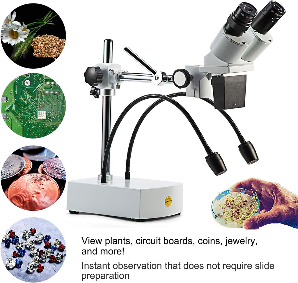 Dissecting Binocular Stereo Microscope, WF10x WF20x Eyepieces, LED Lighting F910