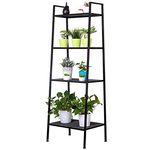 Black 4 Tier Metal Ladder Bookshelf T38125