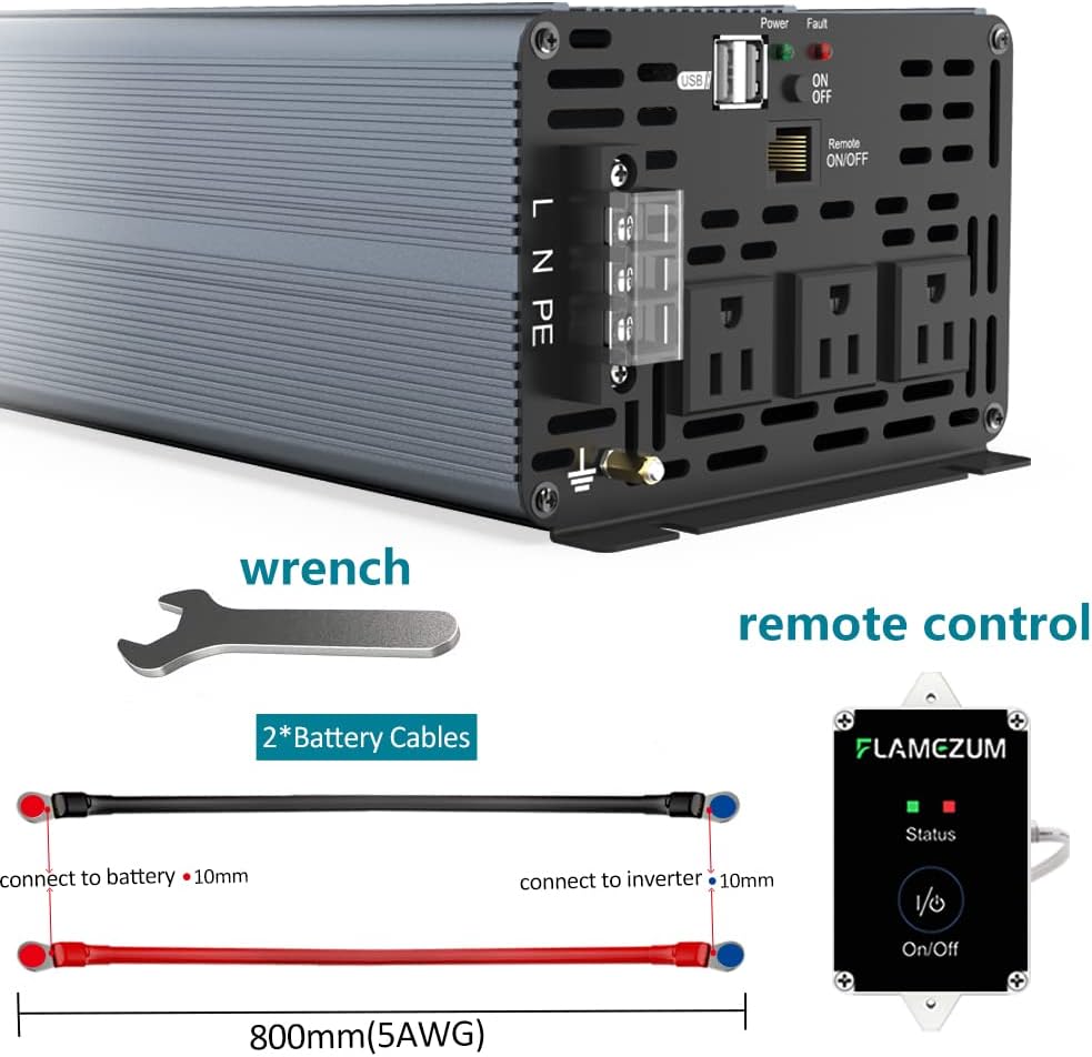1000W Pure Sine Wave Inverter 12V to 110V Q18894
