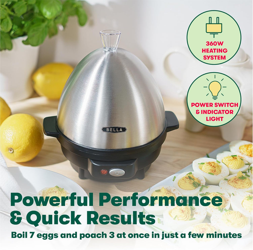Black Electric Egg Cooker with 7 Egg Capacity Tray O95920