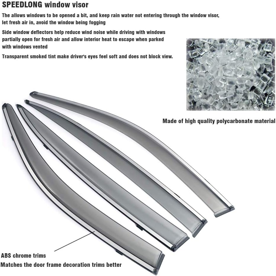 Car Window Visor Vent Shade Deflector Sun Rain Fog Guards N80279