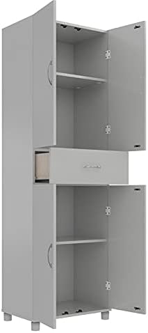 Dove Gray Storage Cabinet with Drawer U4040