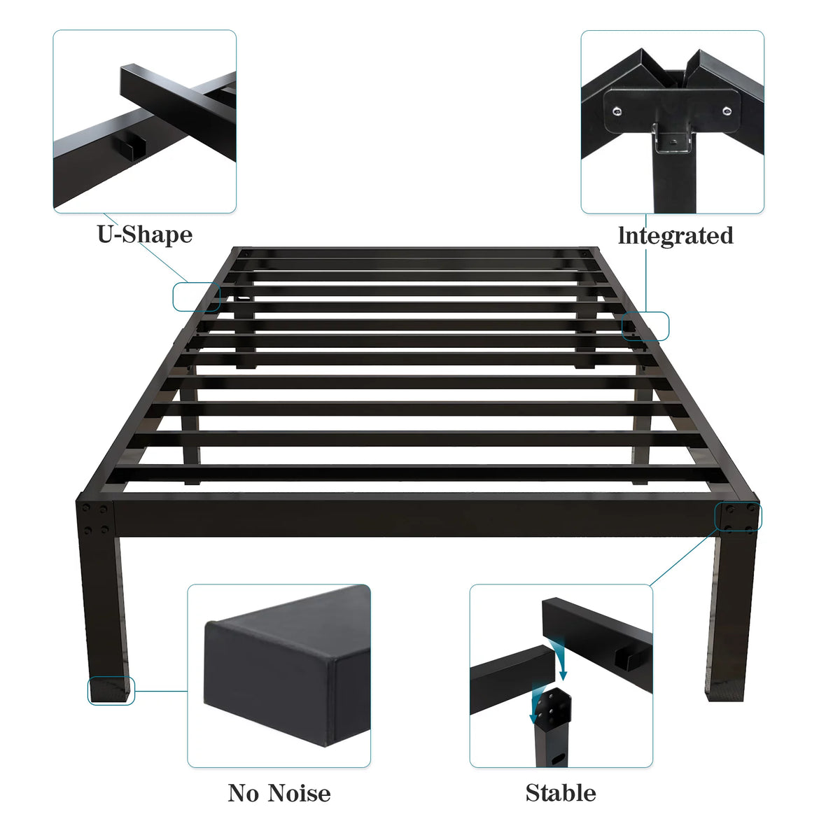 Queen Heavy Duty Metal Platform Bed Frame P1791